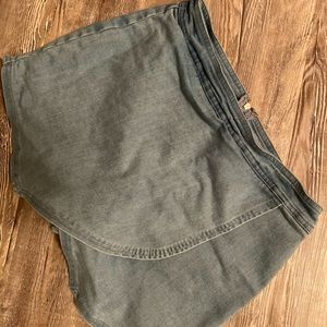Denim envelope skort.
